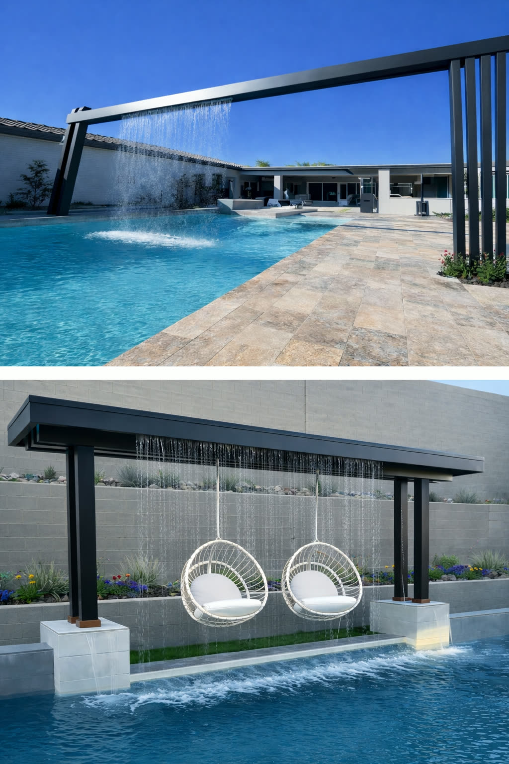 Wind-rated aluminum pergola on a high-plains backyard patio in Colorado